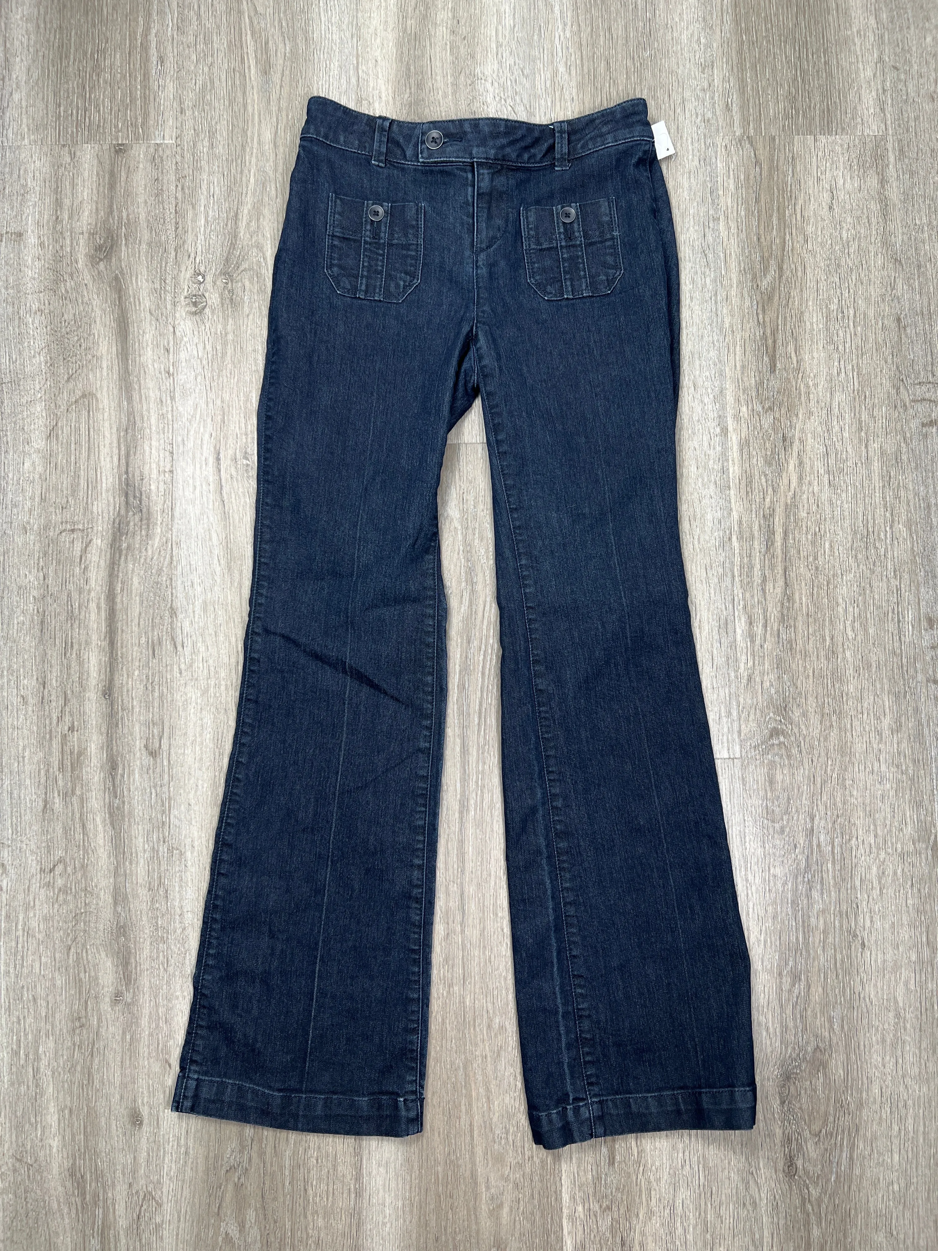 Blue Denim Jeans Flared Loft, Size 0petite