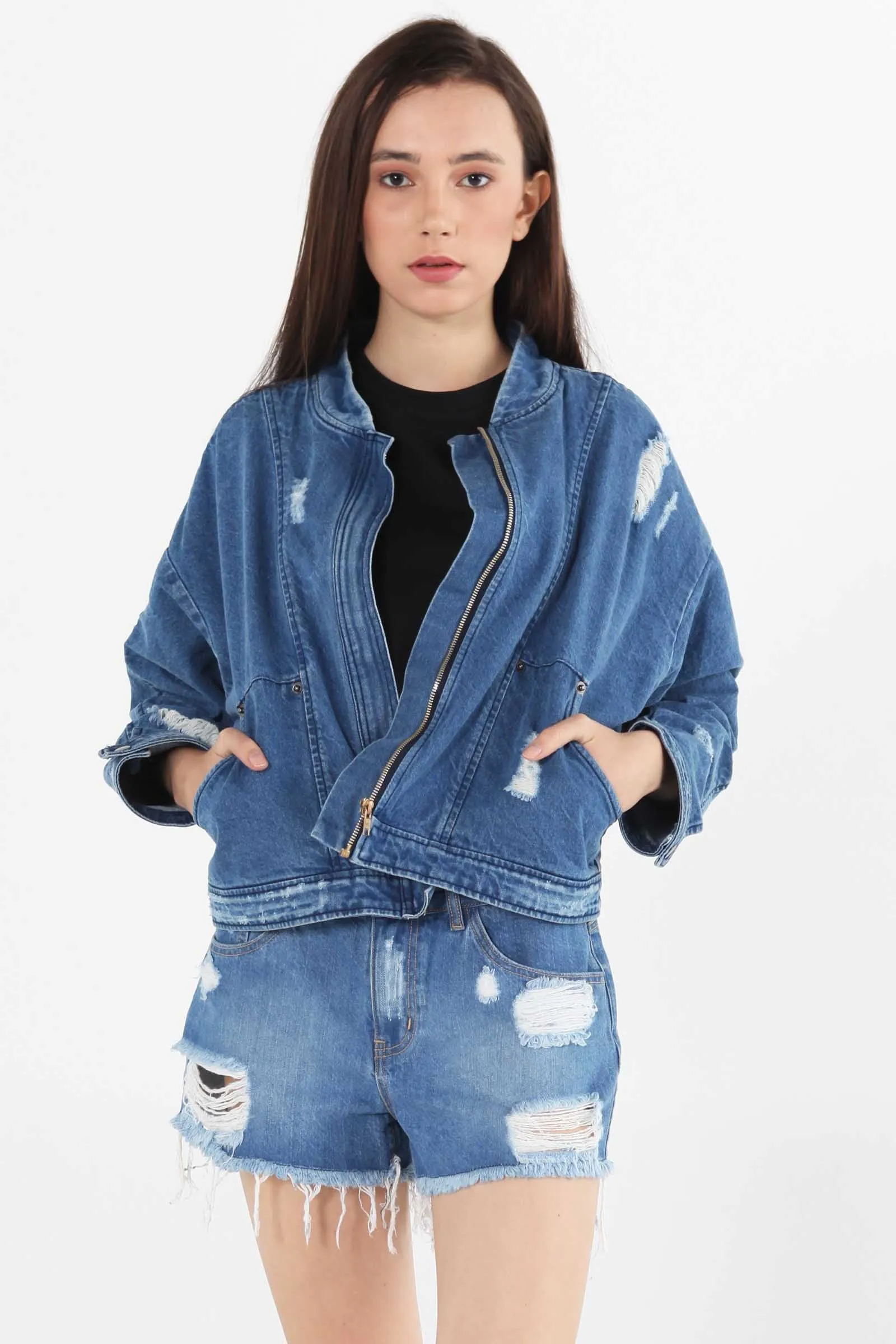 Denim Biker Jacket