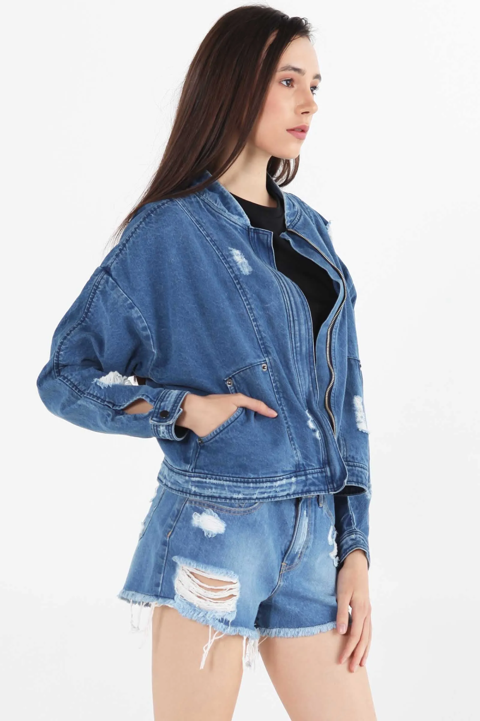 Denim Biker Jacket