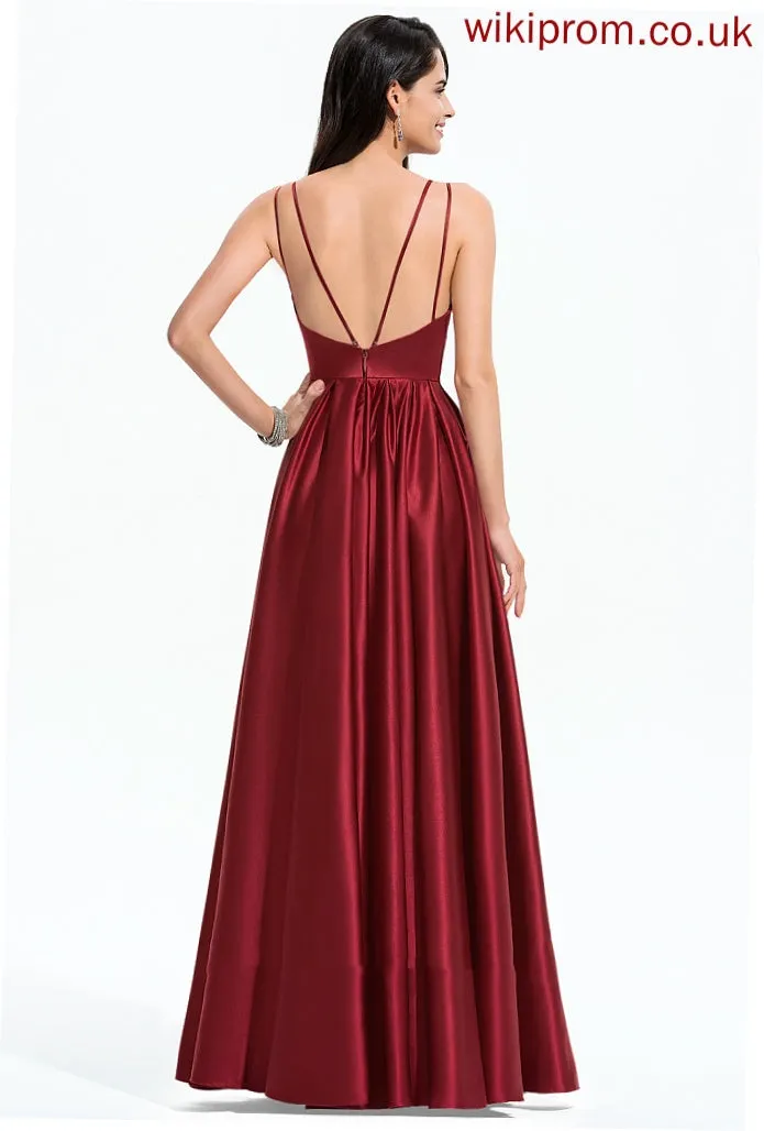 Formal Dresses Dresses A-line Satin Kathleen V-Neck