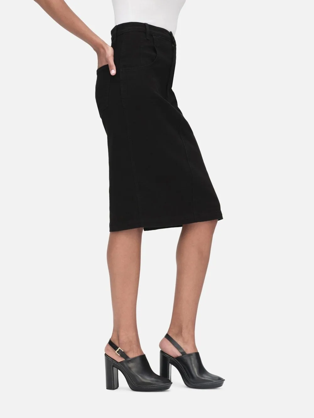 FRAME The High Waisted Seamed Skirt in Aster