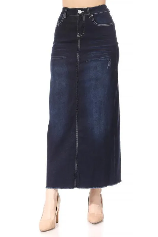 Janie Dk Wash Denim Skirt