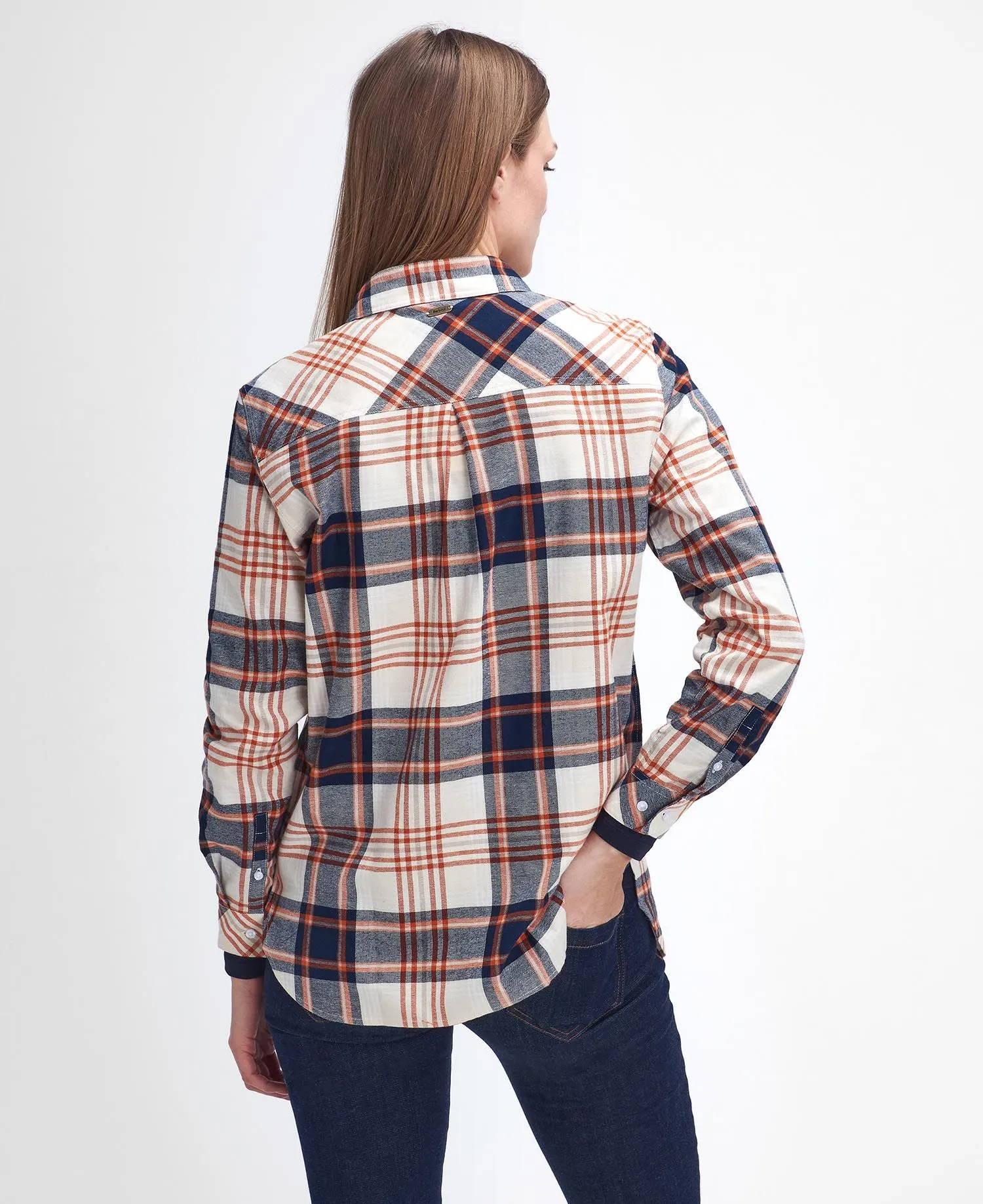 Pendula Regular Long-Sleeved Shirt - Cloud/Spiced Pumpkin Check