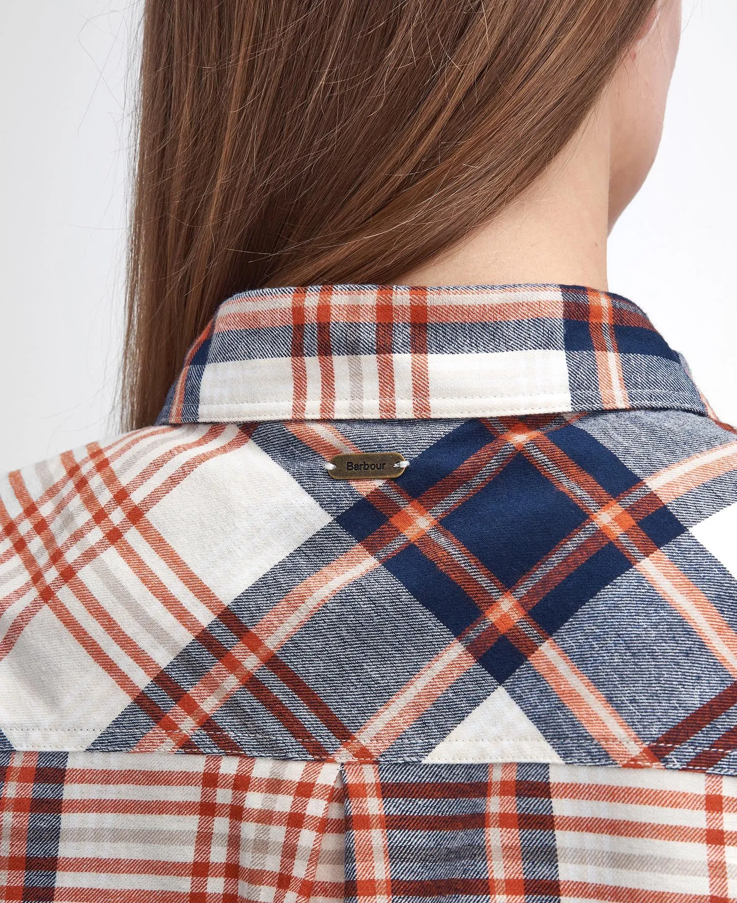 Pendula Regular Long-Sleeved Shirt - Cloud/Spiced Pumpkin Check