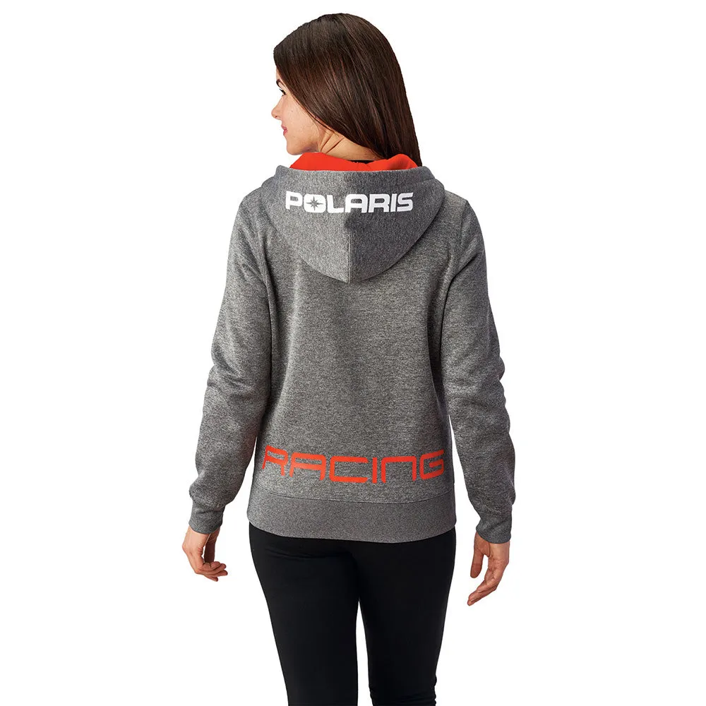 Polaris  Gray Womens Full Zip Racing Hoodie Soft Lightweight Casual Styled