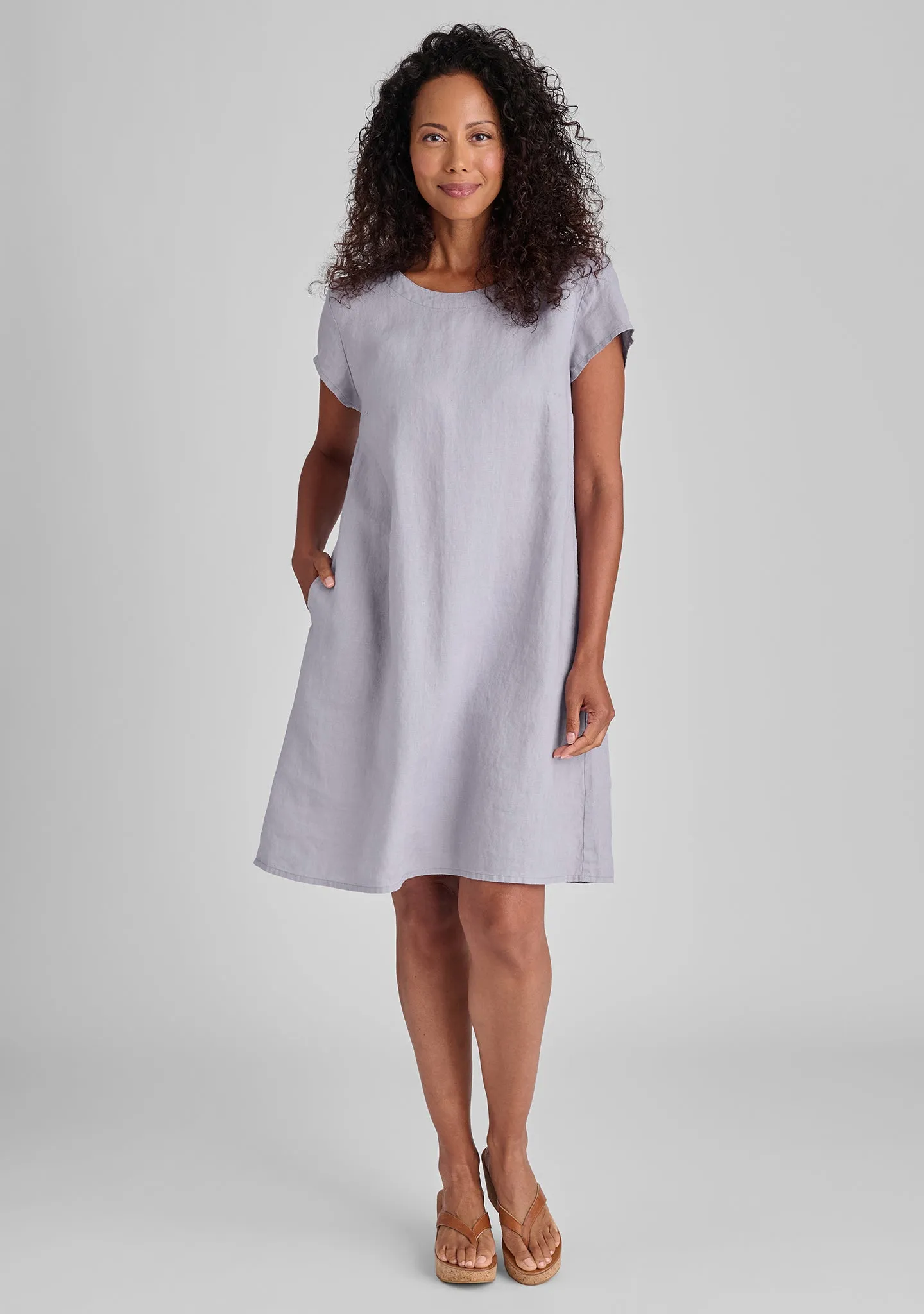 Tuck Back Dress - Linen Shift Dress