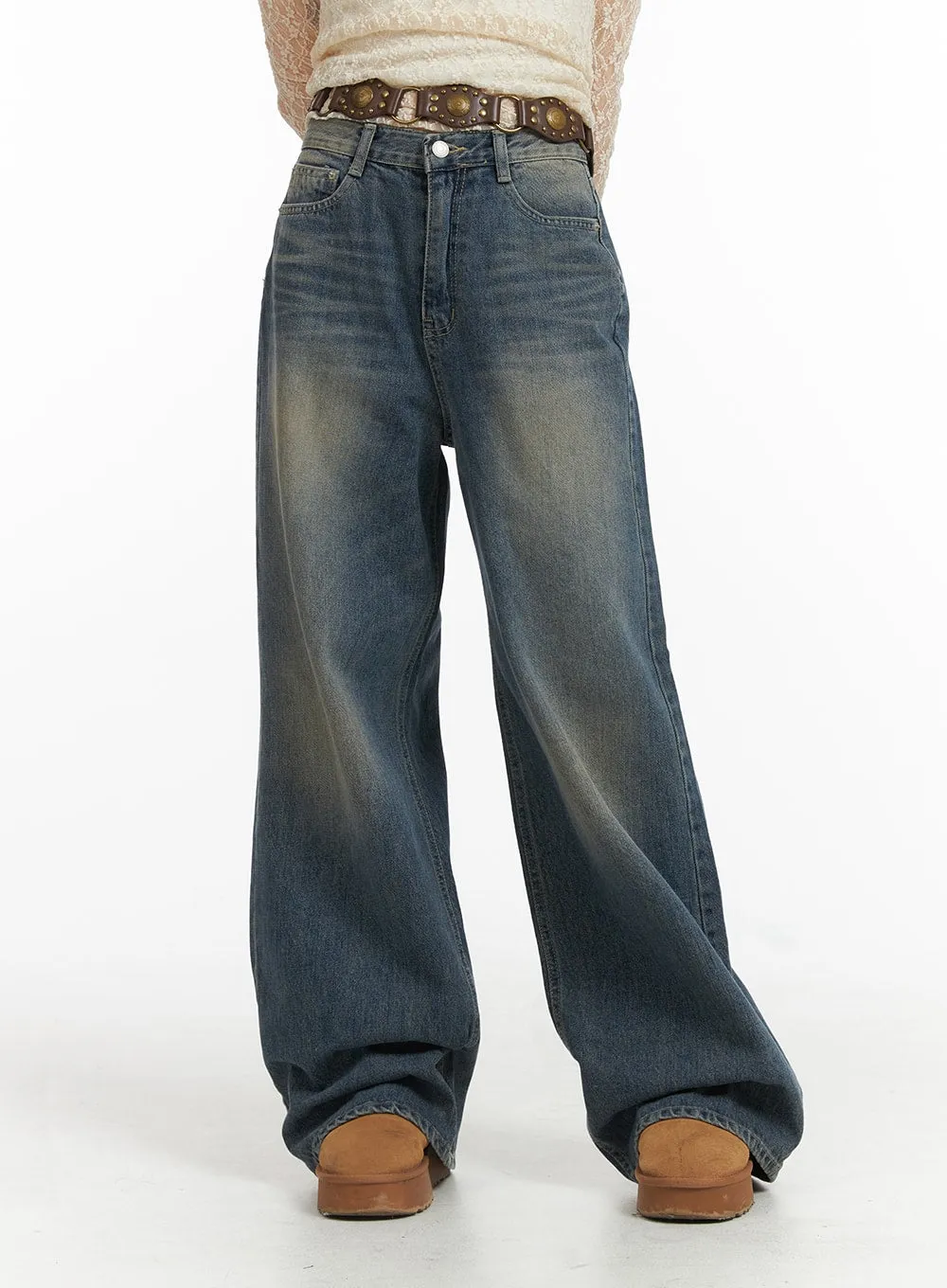 Wide Leg Denim Trousers CJ415